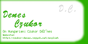 denes czukor business card